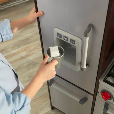 Image showing  Uptown Elite Espresso Wooden Play Kitchen with Lights, Sounds and Working Ice Maker