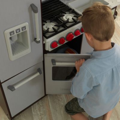 Image showing  Uptown Elite Espresso Wooden Play Kitchen with Lights, Sounds and Working Ice Maker
