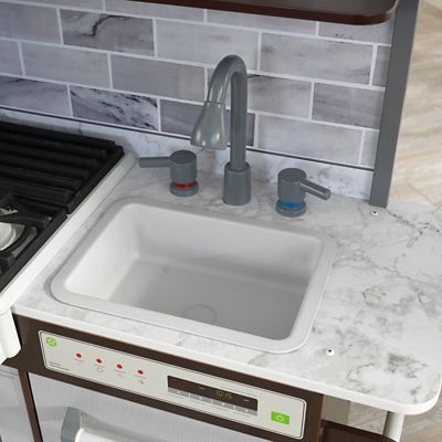 Image showing 7 th KidKraft Uptown Elite Espresso Wooden Play Kitchen with Lights, Sounds and Working Ice Maker