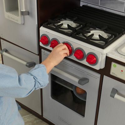 Image showing 8 th KidKraft Uptown Elite Espresso Wooden Play Kitchen with Lights, Sounds and Working Ice Maker