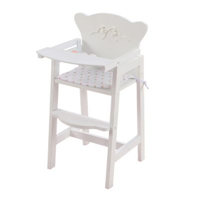 KidKraft Tiffany Bow Lil Doll High Chair, White