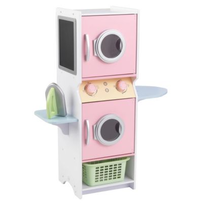 KidKraft Wooden Laundry Playset with Iron and Basket, Pastel