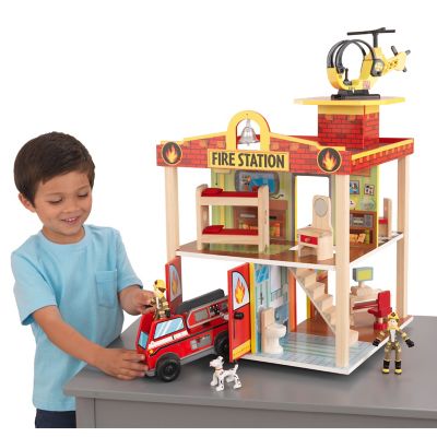 KidKraft Fire Station Playset, 16 in. x 16 in. x 20 in.