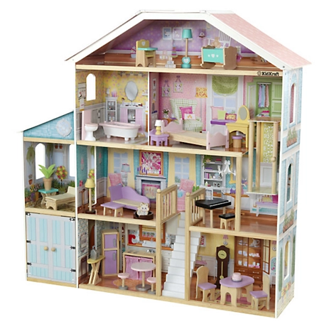 KidKraft Grand View Mansion Dollhouse Playset with EZ Kraft Assembly, 50.1 in. x 12.6 in. x 50.5 in.