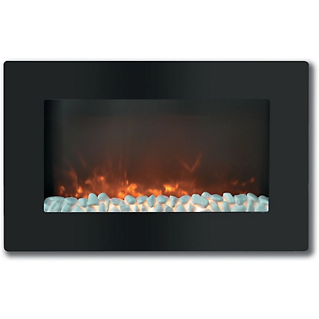 Cambridge 30 in. Callisto Wall-Mount Electric Fireplace with Flat Panel and Crystal Rocks, Remote Control