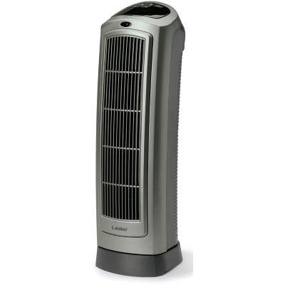Lasko 23 In. Digital Ceramic Tower Heater with Save-Smart Technology and Remote Control, Gray