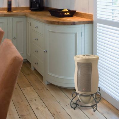 Image showing 6 th Lasko Electric Designer Series Oscillating Ceramic Heater with Remote Control, 300 sq. ft., 5,120 BTUs, Tan