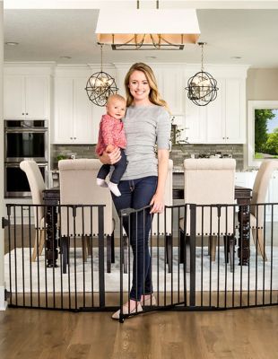 Regalo Black Arched Flexi Super Wide Baby Gate, 56 in. to 74.5 in.