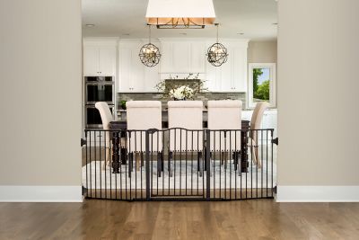 Image showing  Black Arched Flexi Super Wide Baby Gate, 56 in. to 74.5 in.
