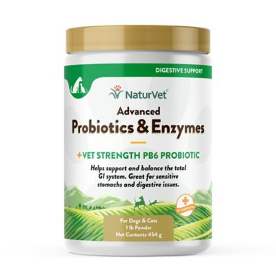 NaturVet Advanced Probiotics Enzymes Powder Digestive Supplement for Dogs, 1.22 lb.