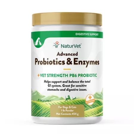 NaturVet Advanced Probiotics Enzymes Powder Digestive Supplement for Dogs 1.22 lb. Dog Digestion Supplements