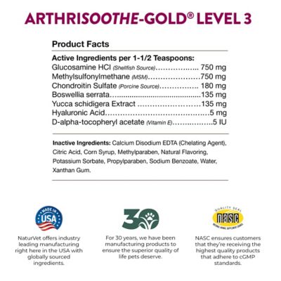 Image showing 7 th NaturVet ArthriSoothe-GOLD Joint Support Level 3, Advanced Care Joint Support for Dogs and Cats