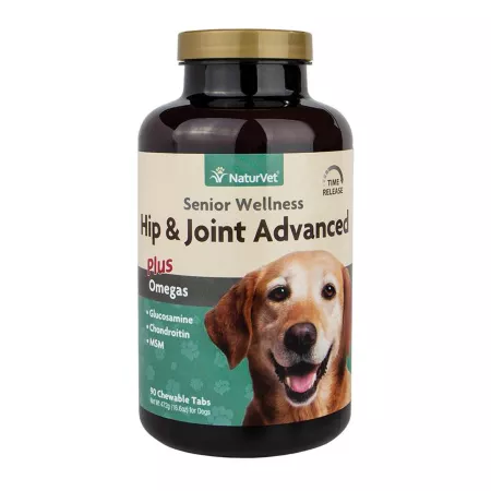 NaturVet Senior Wellness Advanced Plus Omegas Sustained-Release Hip and Joint Supplement Tablets for Dogs 1.23 lb 90 ct Dog Hip & Joint Care