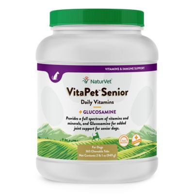 NaturVet VitaPet Senior Daily Glucosamine and Multi-Vitamin Soft Chew Dog Supplement, 365 ct.