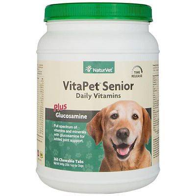 NaturVet VitaPet Senior Daily Glucosamine and Multi-Vitamin Soft Chew Dog Supplement, 365 ct.