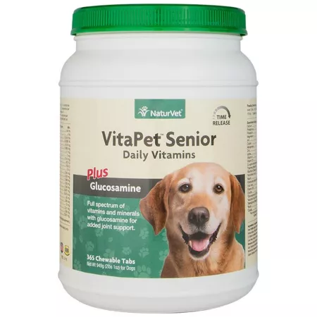 NaturVet VitaPet Senior Daily Glucosamine and Multivitamin Supplement Soft Chew for Dogs 365 ct Dog Vitamins