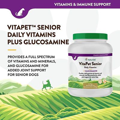 Image showing  VitaPet Senior Daily Glucosamine and Multi-Vitamin Soft Chewable Supplements for Dogs, 365 ct.