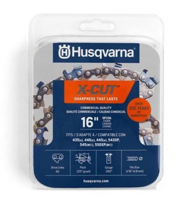 Husqvarna X-Cut SP33G 16 Inch Chainsaw Chain Replacement with .325" Pitch, .050" Gauge, and 66 Drive Links Replacement chain for 16” Husqvarna chainsaw