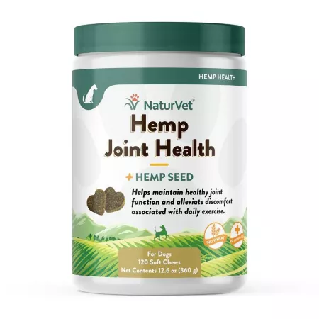 NaturVet Hemp Hip and Joint Supplement for Dogs 1.04 lb 120 ct Dog Hip & Joint Care