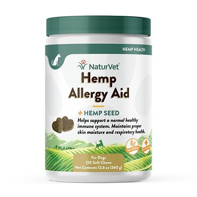 NaturVet Hemp Allergy Aid Plus Hemp Seed Supplement for Dogs, 120 ct.