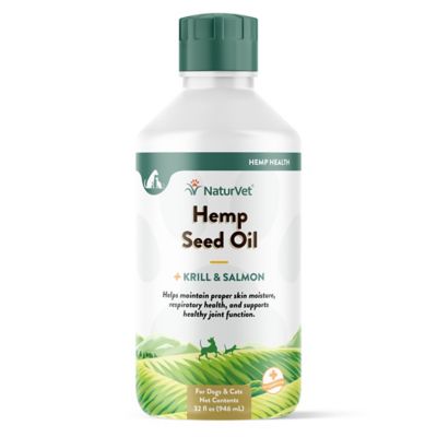 NaturVet Hemp Seed Oil Krill and Salmon Hip and Joint Supplement for Dogs, 32 oz.