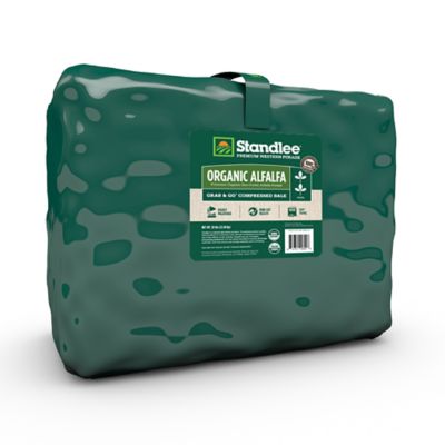 Standlee Premium Western Forage Premium Organic Alfalfa Grab and Go Compressed Hay Bale, 50 lb. Great Hay