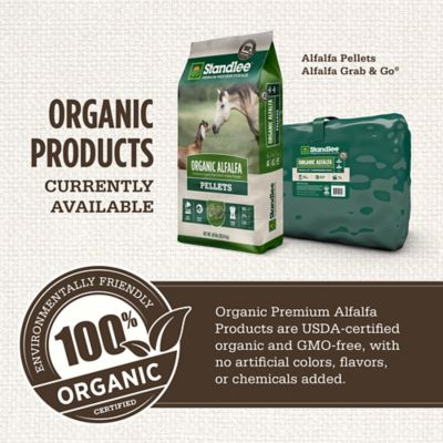 Image showing  Premium Western Forage Premium Organic Alfalfa Grab and Go Compressed Hay Bale, 50 lb.