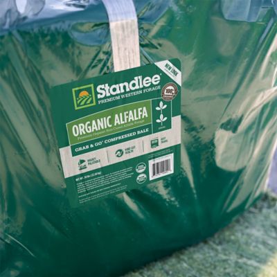 Image showing 5 th Standlee Premium Western Forage Premium Organic Alfalfa Grab and Go Compressed Hay Bale, 50 lb.