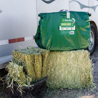 Image showing 6 th Standlee Premium Western Forage Premium Organic Alfalfa Grab and Go Compressed Hay Bale, 50 lb.