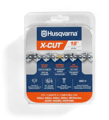 Husqvarna X-Cut SP33G 18 Inch Chainsaw Chain Replacement with .325" Pitch, .050" Gauge, and 72 Drive Links