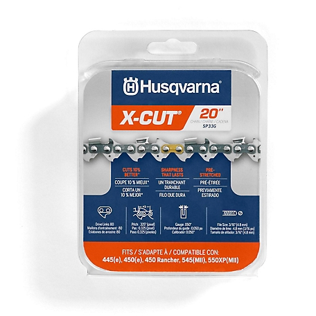 Husqvarna X-Cut SP33G 20 Inch Chainsaw Chain Replacement with .325 in. Pitch, .050 in. Gauge, and 80 Drive Links