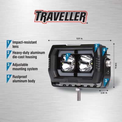 Image showing  1,370-Lumen LED Offroad Pod Lights with Amber Function, 7 in., 2-Pack
