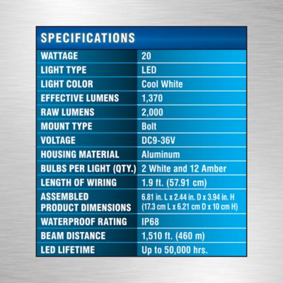 Image showing 5 th Traveller 1,370-Lumen LED Offroad Pod Lights with Amber Function, 7 in., 2-Pack