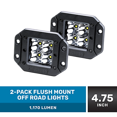 Traveller 1,170 Lumen LED Flush-Mount Offroad Pod Lights, 4.75 in