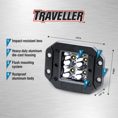 Image showing  1,170-Lumen LED Flush-Mount Offroad Pod Lights, 4.75 in., 2-Pack