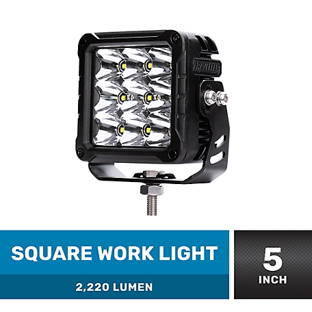 Traveller 2,220 Lumen Square LED Work Light, 5 in.