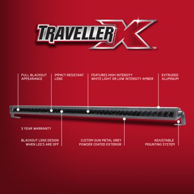 Image showing 6 th TravellerX 7,310 Lm Blackout Truck Light Bar with Amber Light, 50 in.