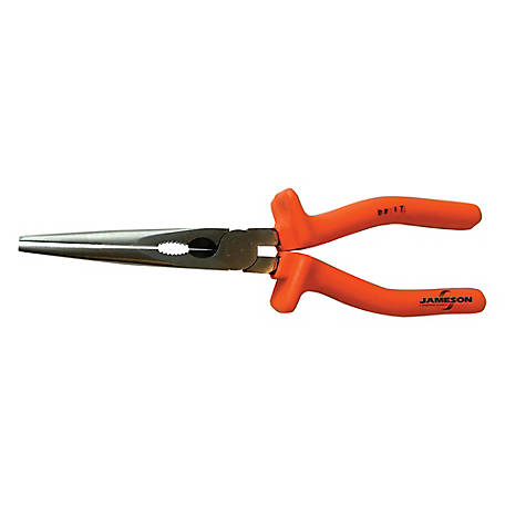 Jameson 8-in Insulated Electrical Long Nose Pliers with Wire Cutter Jameson 8-in Insulated Electrical Long Nose Pliers with Wire Cutter