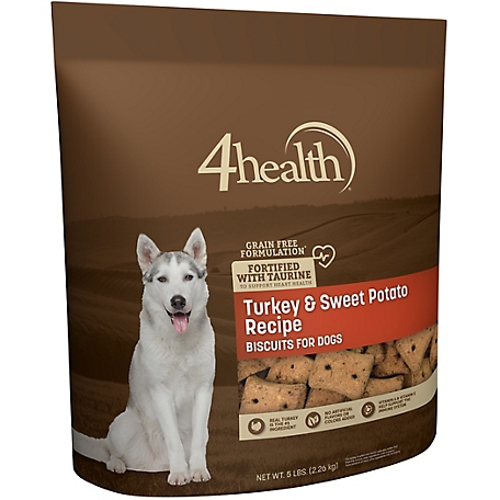 4health Grain Free Homestyle Turkey and Sweet Potato Recipe Dog Biscuit Treats, 5 lb.