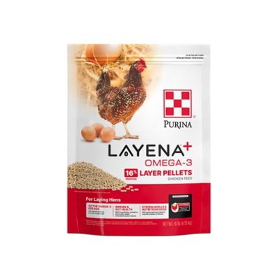 Purina Layena and Omega-3 Layer Pelleted Chicken Feed