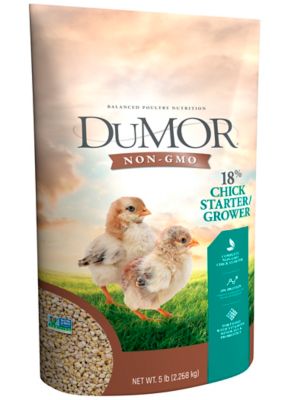 DuMOR Non-GMO 18% Chick Starter/Grower Crumble Poultry Feed, 5 lb