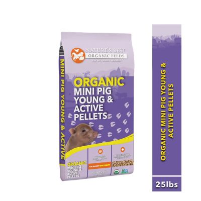 Nature's Best Organic Young and Active Pellets Mini Pig Feed, 25 lb.