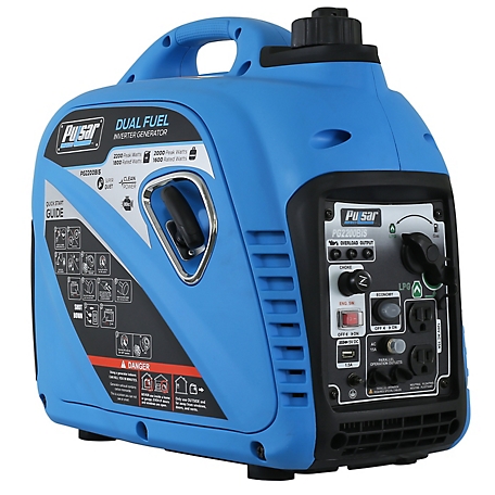 Pulsar 1,800W (Gas)/1,600W (LPG) Dual Fuel CARB Portable Inverter Generator with USB Outlet
