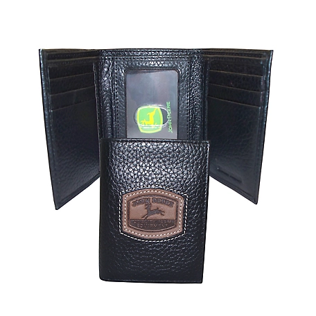 John Deere Embossed Leather Trifold Wallet