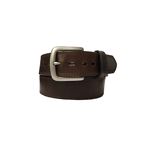 Berne Men's 38 mm Gold Buckle Leather Belt, 34 in. L x 1-1/2 in. W