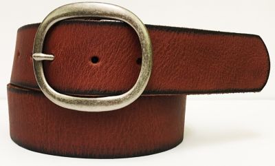 Cowgirls Rock Women's 40 mm Oval Buckle Leather Belt, 42 in. L x 1-1/2 in. W