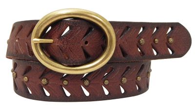 Cowgirls Rock Women's 38 mm Perforated Leather Belt, 46 in. L x 1-1/2 in. W