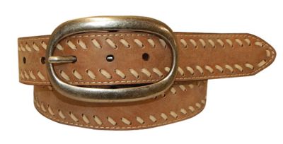 Cowgirls Rock Women's 40 mm Stitched Leather Belt, 1-3/4 in. W, Tan