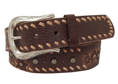 Roper Women's Embossed and Lacing Leather Belt, 38 mm