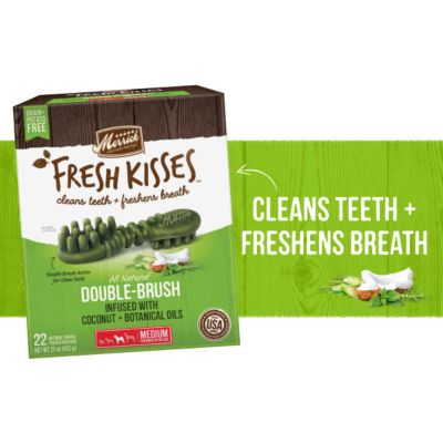 Image showing  Fresh Kisses Grain Free Coconut Oil and Botanicals Medium Dental Dog Treats, 23 oz., 22 ct.